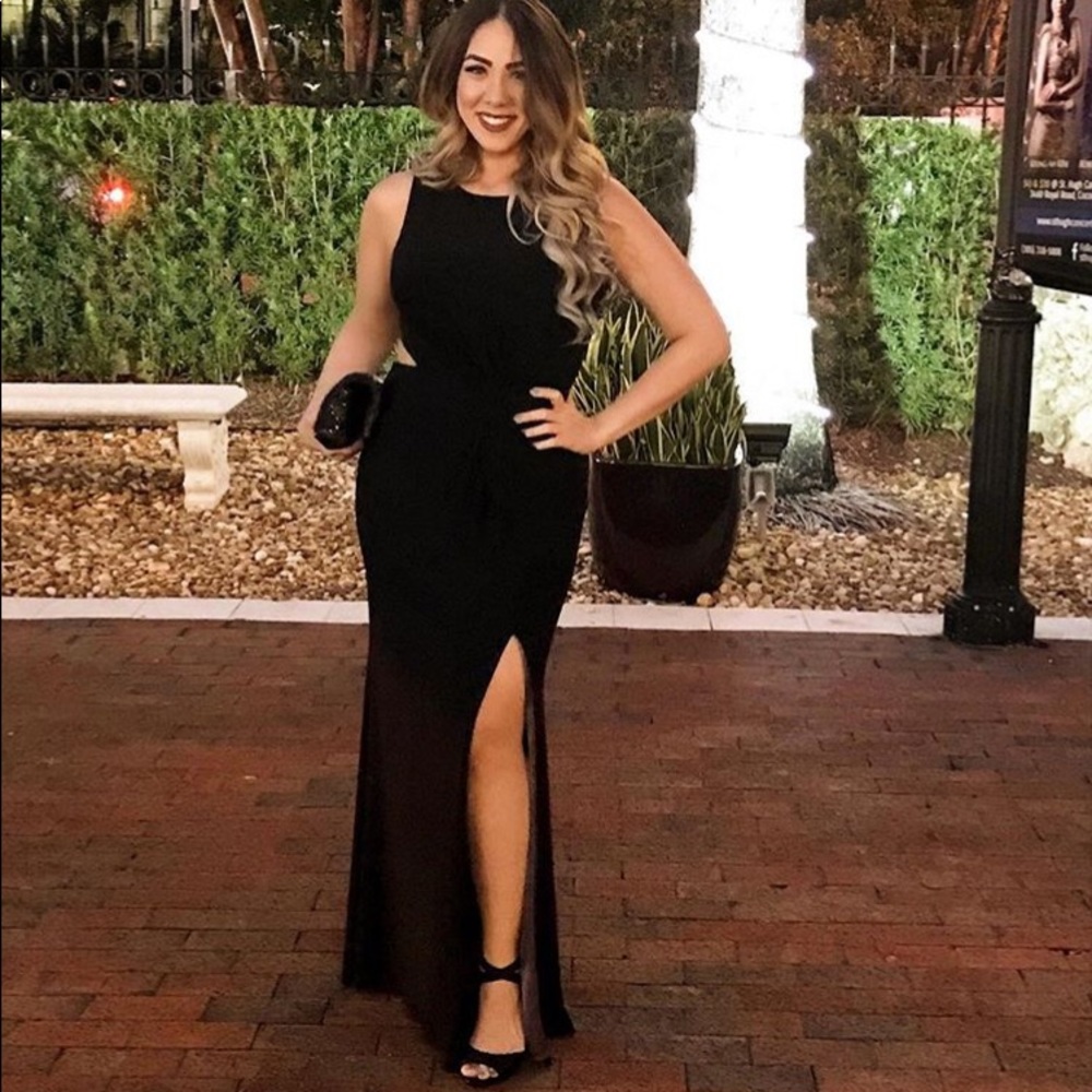 Betsy & Adam Cut Out Formal Gown